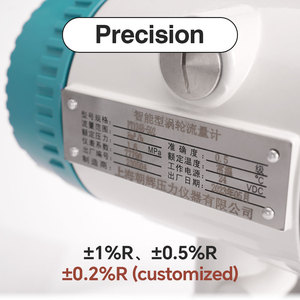 Fabrika fiyatı ile yüksek hassasiyetli 0.2% R 0.5% R 1% R dijital debimetre su sıvı gaz türbin akış ölçer - Product Image 4