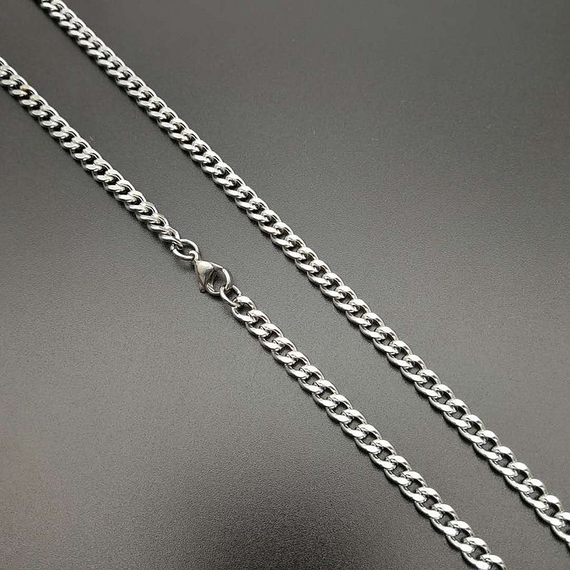 Chaîne cubaine couleur acier 5mm*70cm