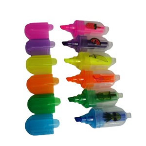 Material de paja de trigo Resaltador Pluma Cincel Resaltador Marcador Set Colores fluorescentes surtidos