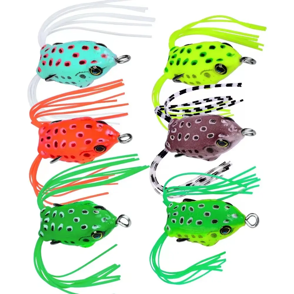 Soft plastic frog Fishing Lure For Fish With Double Hook 4.1g 4.5cm Sinking Artificial Thunder Frog Bait