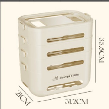 Router storage box, panda head design, four layers