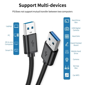 สาย USB ตัวผู้ไปยังตัวผู้สาย USB3.0ถ่ายโอนข้อมูลอย่างรวดเร็วสำหรับคอมพิวเตอร์ฮาร์ดดิสก์แล็ปท็อปมือถือแล็ปท็อปสายต่อขยาย5 Gbps - Product Image 3