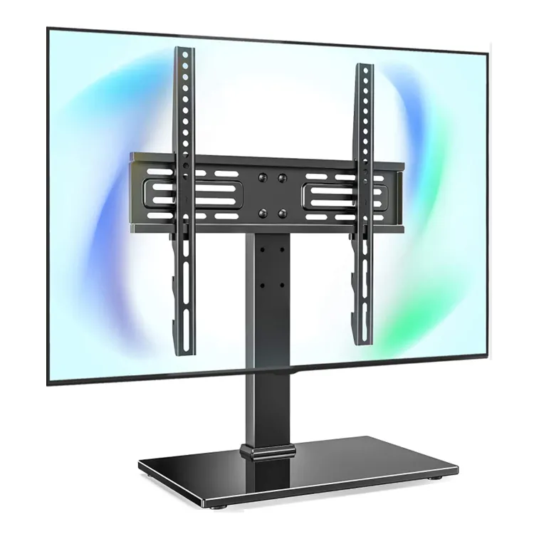 Swivel Universal Table Top TV Base for 32 to 65 inch LCD LED 4K Flat Screen TV Height Adjustable TV Mount Stand