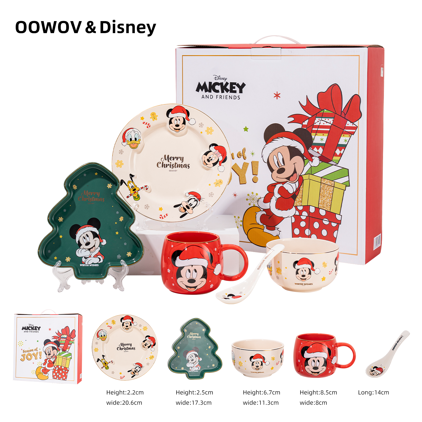 Ensemble de vaisselle de Noël Disney blanc