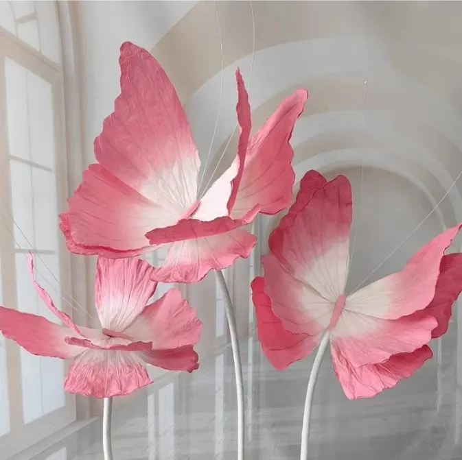 Handmade nhuộm giấy nghệ thuật bướm cho trang trí đám cưới cửa sổ hiển thị