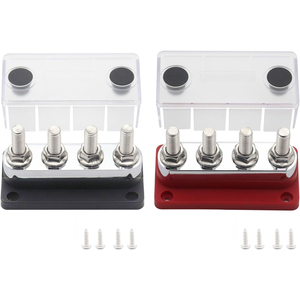 Kapak ile 300A yüksek akım bara 4-Way M8 M10 çıtçıt güç dağıtım bloğu Max 48v bara kutusu DIY - Product Image 4
