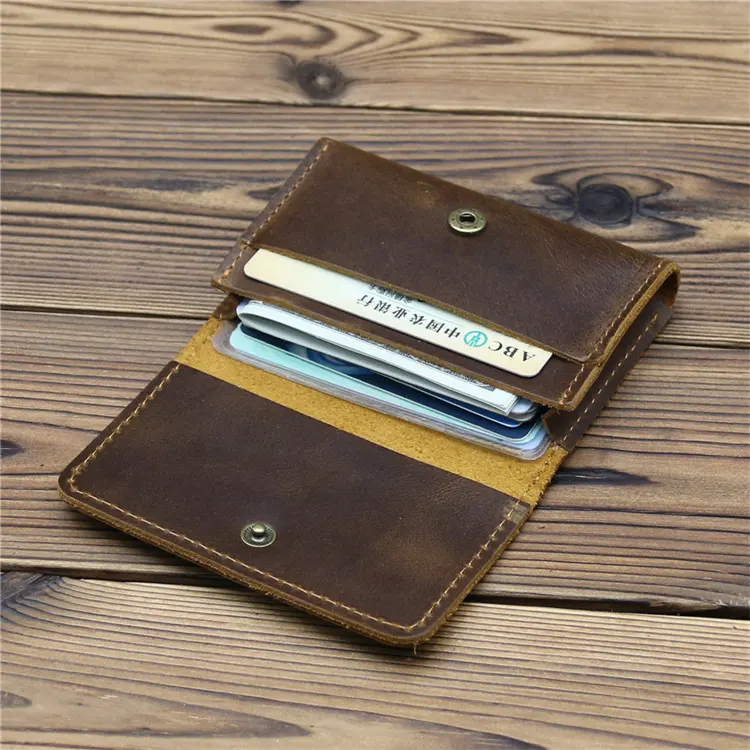 Venda quente Retro Premium Carteira De Couro Men's Card Holder Credit Bank Card Holder Coin Purse