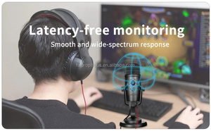 Bo Ya BY-PM500 Desktop USB Microphone Mic 24 Bit/48 kHz Resolution Latency-free <strong>Monitoring</strong> &amp; Muting <strong>Function</strong> &amp; Desktop Stand - Product Image 5