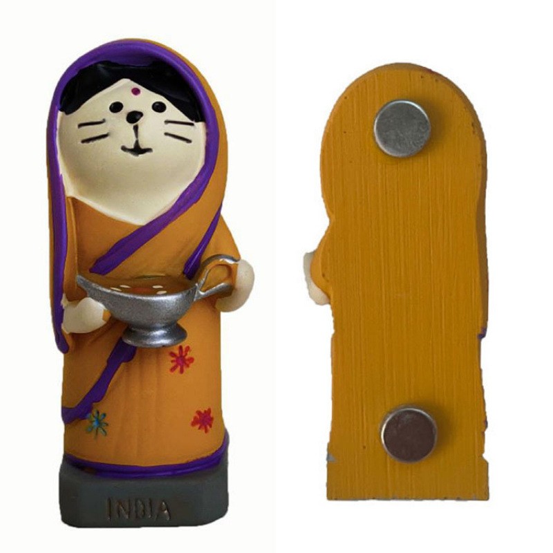 Autocollant de réfrigérateur chat indien