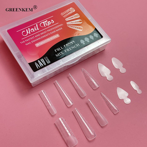 Yeni sıcak 120 adet çift formu tırnak ipuçları silikon pedleri ile özel Logo tam kare tabut Stiletto çivi tasarım için çift formlar - Product Image 1