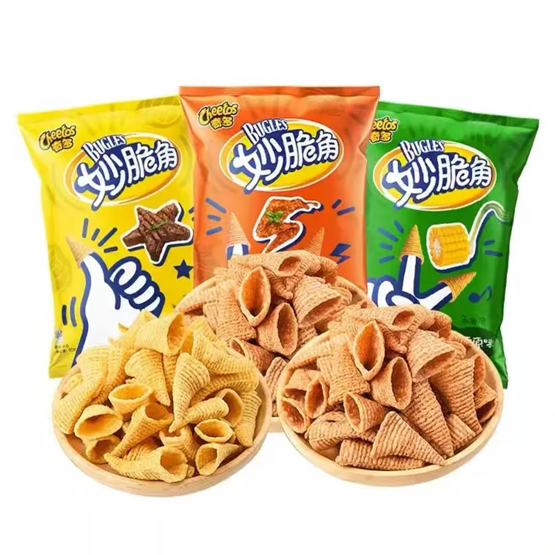 Prix de gros snack en forme de clairon saveur originale snacks de maïs croustillants dépose des chips de pommes de terre 40g