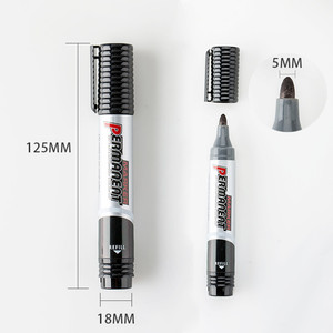 Set di pennarelli permanenti con Logo personalizzato pennarelli permanenti impermeabili colorati con punta a scalpello a proiettile con Clip