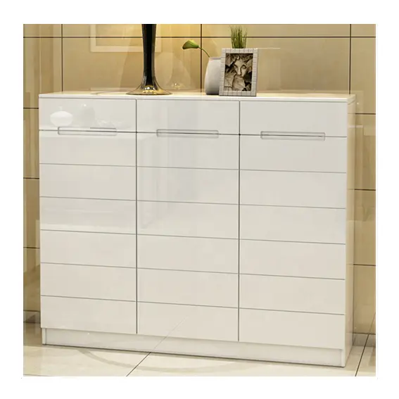 modern white color wood high gloss shoe storage cabinet with storage drawer shoe rack cabinet