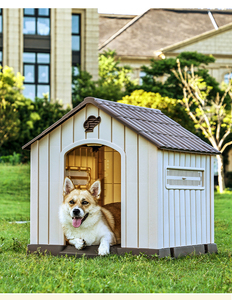 OEM/ODM büyük Pet köpek evi katı desen açık köpek kulübesi su geçirmez plastik köpek evi - Product Image 4