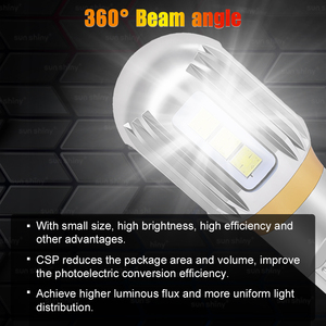 Sunshiny T15 CSP 12SMD LED Bulbs No Error Auto LED Brake Turn Signal Lamps Car Light Bulb <strong>T10</strong> 1156 3156 7440 BA15S BAU15S BAY15D - Product Image 3