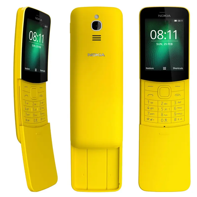 China Factory Nokia8110 GSM 2G botón deslizante tarjeta dual Función de máquina para ancianos teléfono móvil pequeño