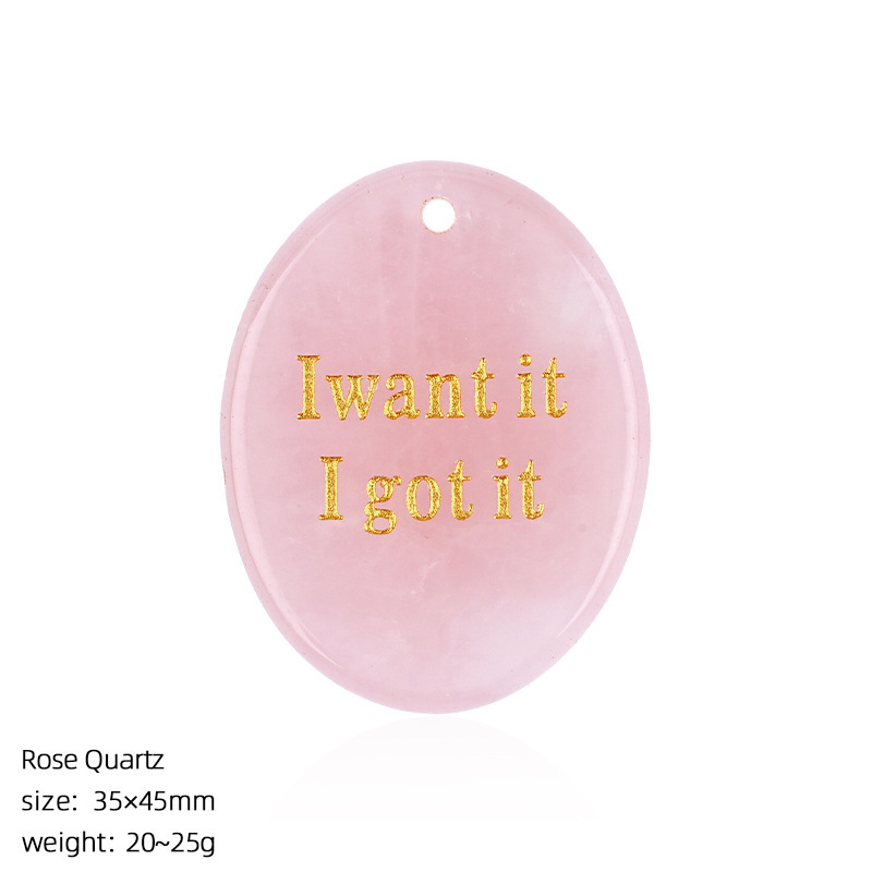 Rose Quartz Palm Stone Pendant