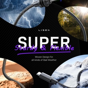 LISEN güvenilir su geçirmez Starlink Mini kablo 10FT USB C DC güç örgülü sağlam kordon için mobil 100W kurulum kaynağı - Product Image 5