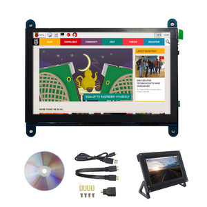 Schermo Touch Screen da 5 pollici 800*480 LCD compatibile HDMI con supporto acrilico per Monitor secondario Raspberry Pi 4 3B arancione Pi PC