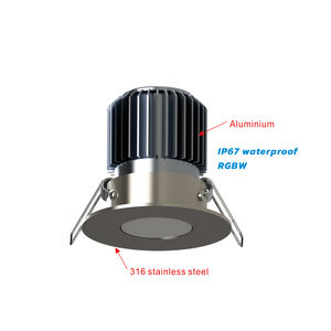 <strong>9W</strong> <strong>IP67</strong> 316 Waterproof Bathroom Eave Sauna Room Indoor Lighting CE/ROSH/UKCA/SAA <strong>LED</strong> RGBW Recessed Downlights - Product Image 1