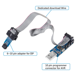 Programador AVR USBASP oficial, USB ISP, USB, ASP, ATMEGA8, ATMEGA128, compatible con Win7, 64