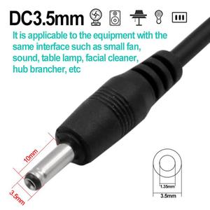 3.5 * 1.35毫米USB至DC 3.5毫米电源电缆USB至3.5插孔连接器DC电源充电器适配器，用于集线器USB风扇充电电缆 - Product Image 2