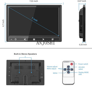 Nuovo Monitor IPS HD da 7 "pollici con ingresso AV HD e MI VGA Touchscreen per Display PC schermo LCD telecamera di Backup per auto sistema di sicurezza domestica - Product Image 4