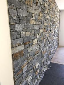 SHIHUI, cuarcita azul, forma de tira suelta, paneles de chapa de piedra de pila seca Natural, piedra de revestimiento de pared para pared interior y exterior