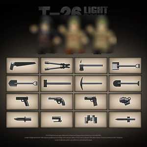 705PCS 3D tiểu cảnh Chiến Tranh Thế Giới sấm sét WW2 T-26 Xô Viết ánh sáng bộ binh khối xây dựng mô hình khối khối đồ chơi - Product Image 5