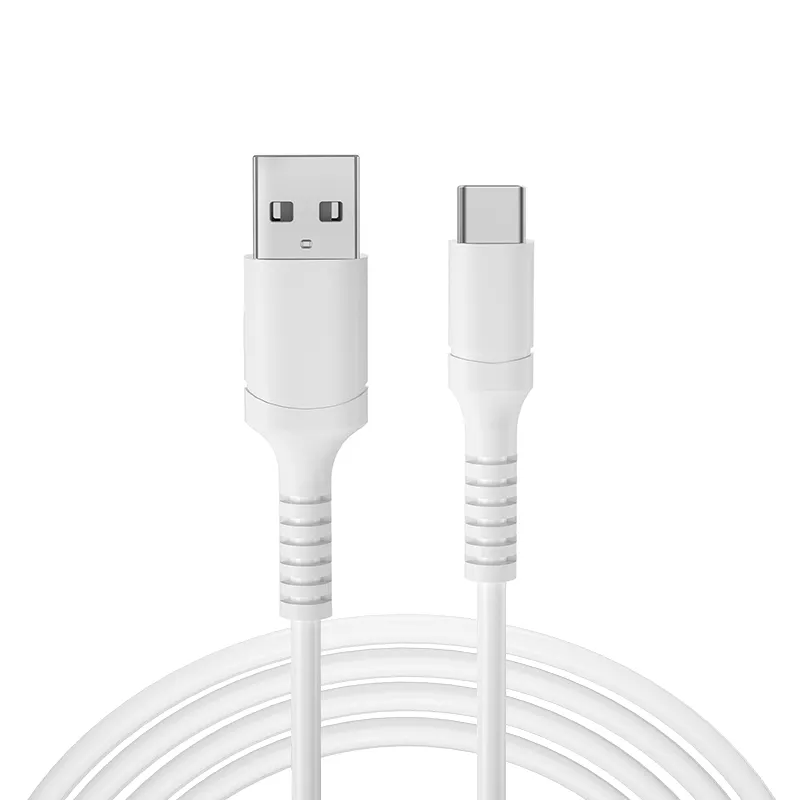 Schitec Mobile Accessories Factory 1M 3.3ft 2A 3A PVC USB A to C USB Cable type C Charging Cable for iphone Samsung mobile phone