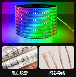 Akıllı açık su geçirmez LED şerit işıklar 220V RGB 5050 60/72/96LED metre başına PVC vücut 12V giriş dekor için App kontrolü - Product Image 3