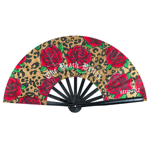 Tùy Chỉnh 33Cm Lớn Đầy Màu Sắc Tre Gấp Quạt Tay Cá Nhân Kung Fu Rave Clack Người Hâm Mộ Cho Người Đàn Ông/Phụ Nữ Lễ Hội Khiêu Vũ Quà Tặng - Product Image 1