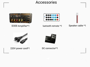 D300W Single <strong>Output</strong> Home Amplifier with <strong>Bluetooth</strong> Radio USB TF Dual MIC <strong>Input</strong> Remote Control DC 12V/24V &amp; AC 220V Power Supply - Product Image 6