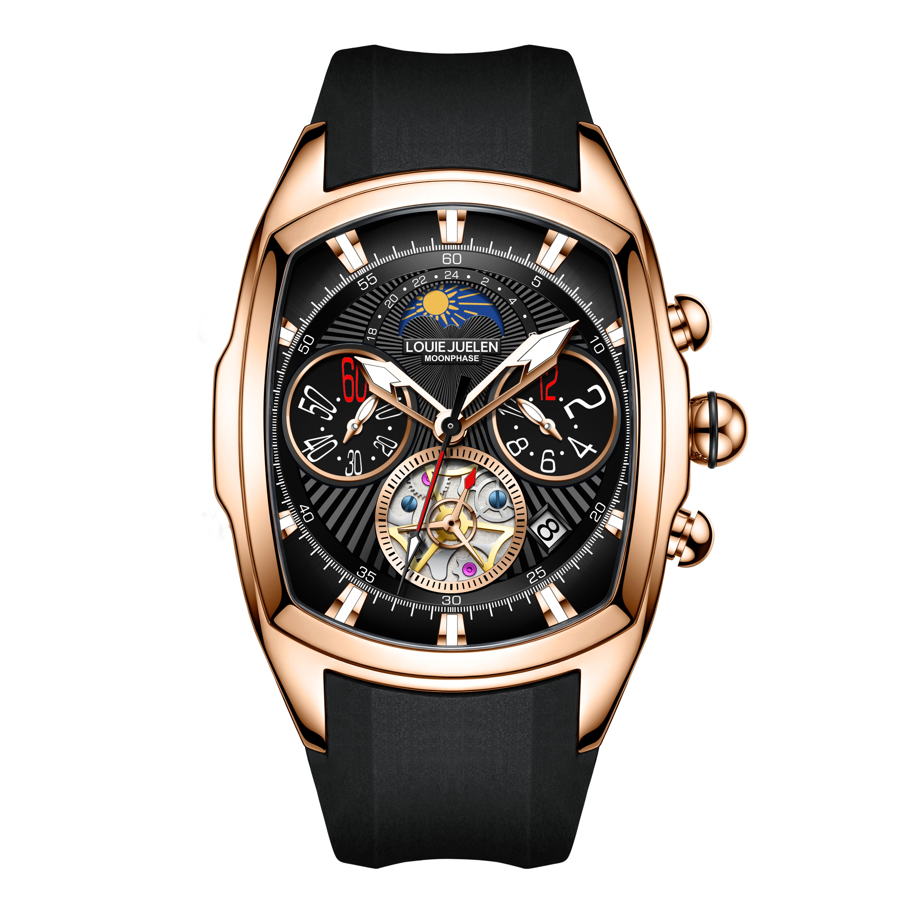 Rose Gold Case Black Face
