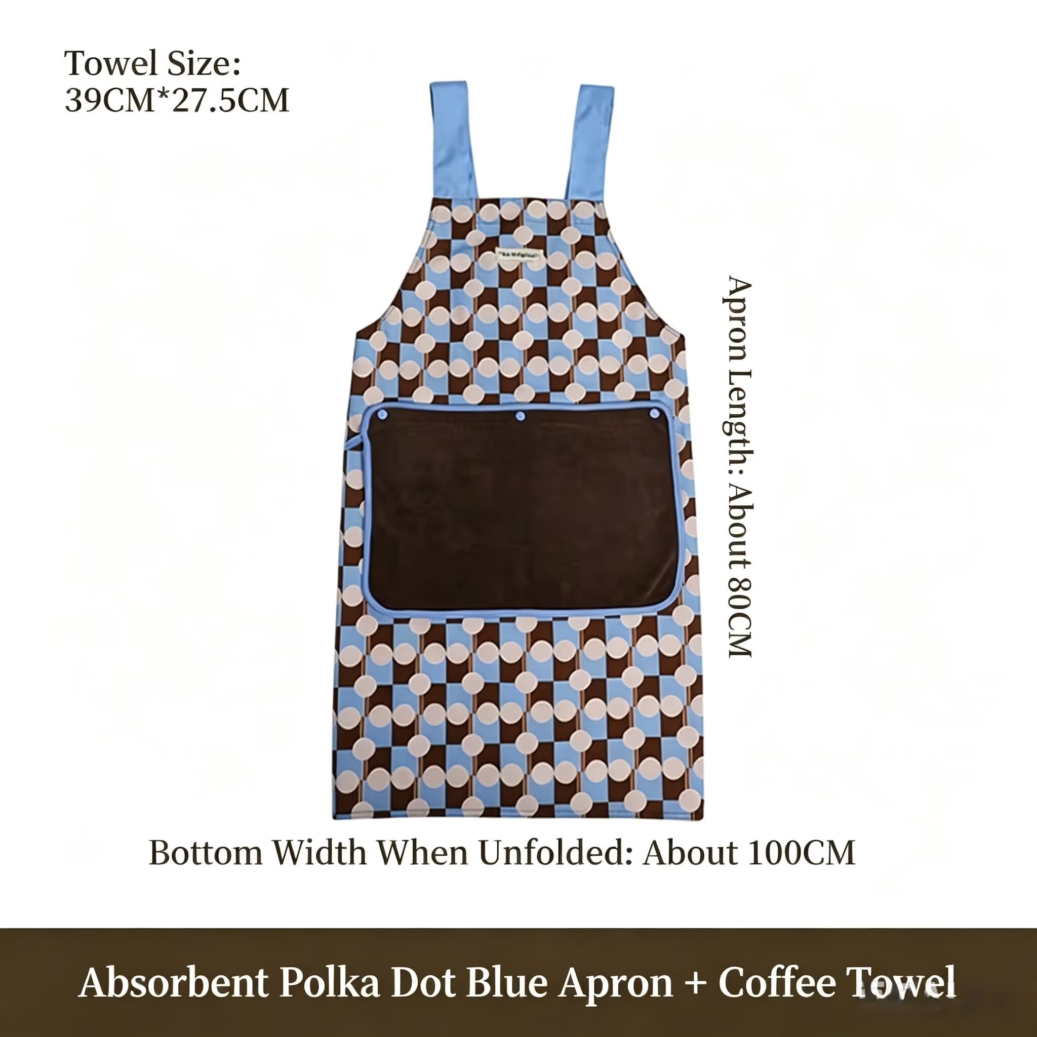 Delantal de puntos-azul-con toalla