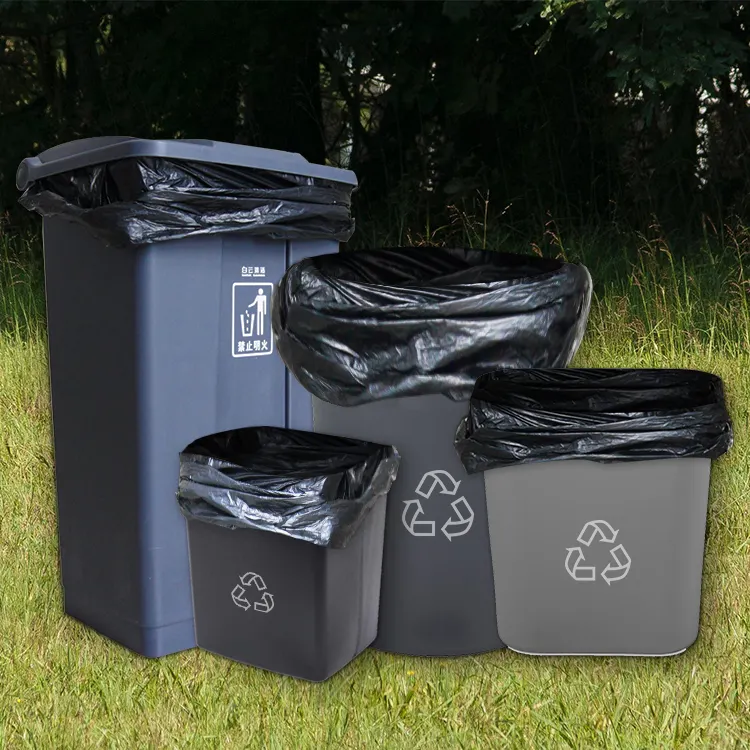 Sacos de lixo com logotipo jumbo oxo, grande sacola de lixo de plástico para jardim, saco de lixo preto liso 2401