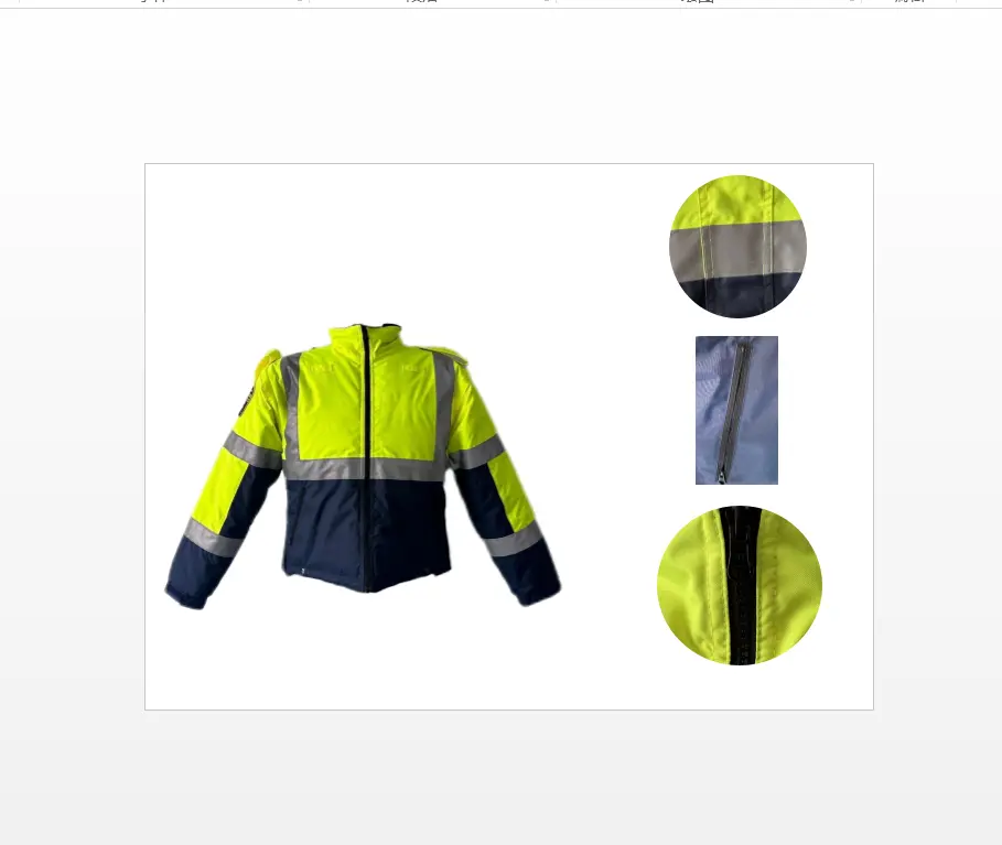 Giacca di sicurezza Hi-Viz giacca da lavoro ad alta visibilità giacca di sicurezza riflettente con chiusura a cerniera