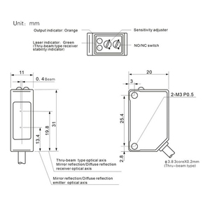 Sense ELC-TM30N Optical <strong>Sensor</strong> Universal Square <strong>Detection</strong> of High Moving <strong>Objects</strong> 24v Max Amplifier - Product Image 3