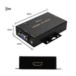 JideTech HDMI至VGA KVM开关转换器，带3.5毫米音频支持1080P，适用于电脑笔记本电脑显示电脑Mac投影仪 - Product Image 3