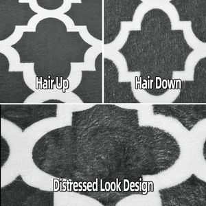 อัลฟอมบราห้องนั่งเล่นหรูหรา, พรมทรงเรขาคณิตขนสัตว์เทียมประตูชั้นข้างเตียงเครื่องกันลื่นทำพรมและเสื่อปูพื้น - Product Image 5