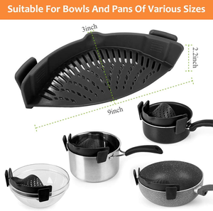 Cooking Helper Silicone Clip on Strainer for <strong>Pots</strong>, <strong>Strain</strong> <strong>Pot</strong> &amp; Pasta Strainer for Meat, Vegetables, Fruit, Kitchen Gadgets - Product Image 5