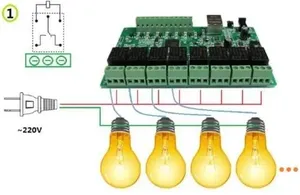 Relé de red de 8 canales IO de 8 vías personalizado Relé web Control dual Ethernet TCP Modbus - Product Image 4