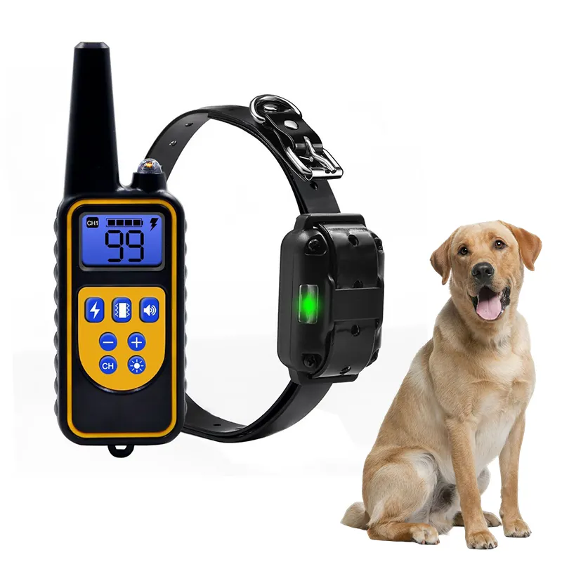 Collare di addestramento per cani da compagnia elettrico da 800M collare per cani con telecomando ricaricabile impermeabile e antiabbaio con Display Lcd
