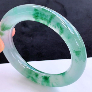 Tự Nhiên Trung Quốc Băng Jadeite Nổi Hoa Siêu Độ Ẩm Ngọc Vòng Đeo Tay Dương Màu Xanh Lá Cây Nổi Màu Xanh Lá Cây Ngọc Phụ Nữ Giấy Chứng Nhận - Product Image 4