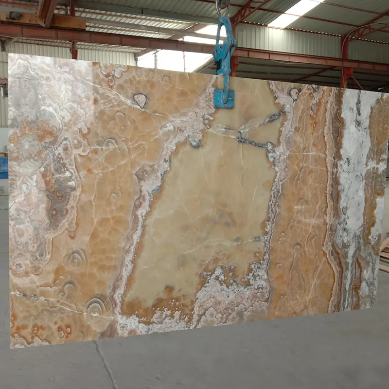 TMZ OEM/ODM onix lussuose lastre di marmo onice tigre piastrelle in pietra onice prezzo pietra onice gialla