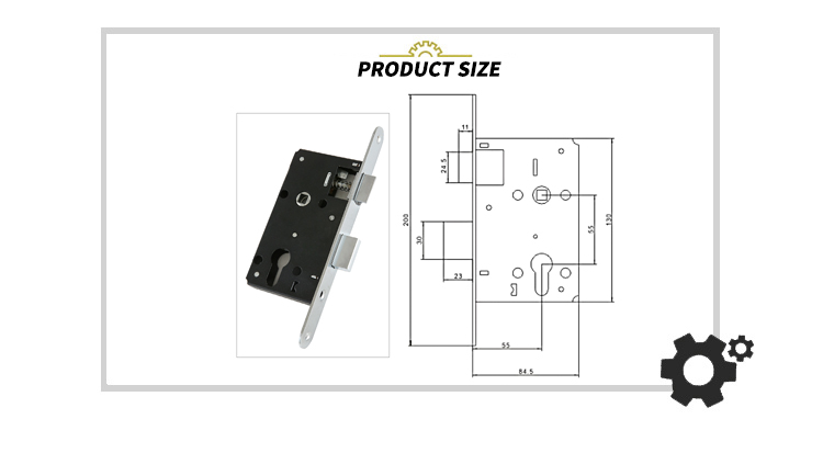 EADER European popular 55 mm iron lock body high quality spring zinc alloy lock tongue