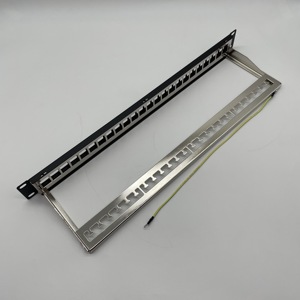 19 pulgadas 24 puertos Cat5e Cat6 Cat6A panel de conexión blindado UTP FTP panel de conexión vacío en blanco para RJ45 Cat6A Keystone Jack - Product Image 6