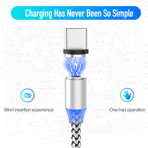 3A 3 in 1 tip C manyetik şarj kablosu 2.4A USB cep telefonu ve bilgisayar için yuvarlak şekil 3in1 manyetik USB şarj - Product Image 3