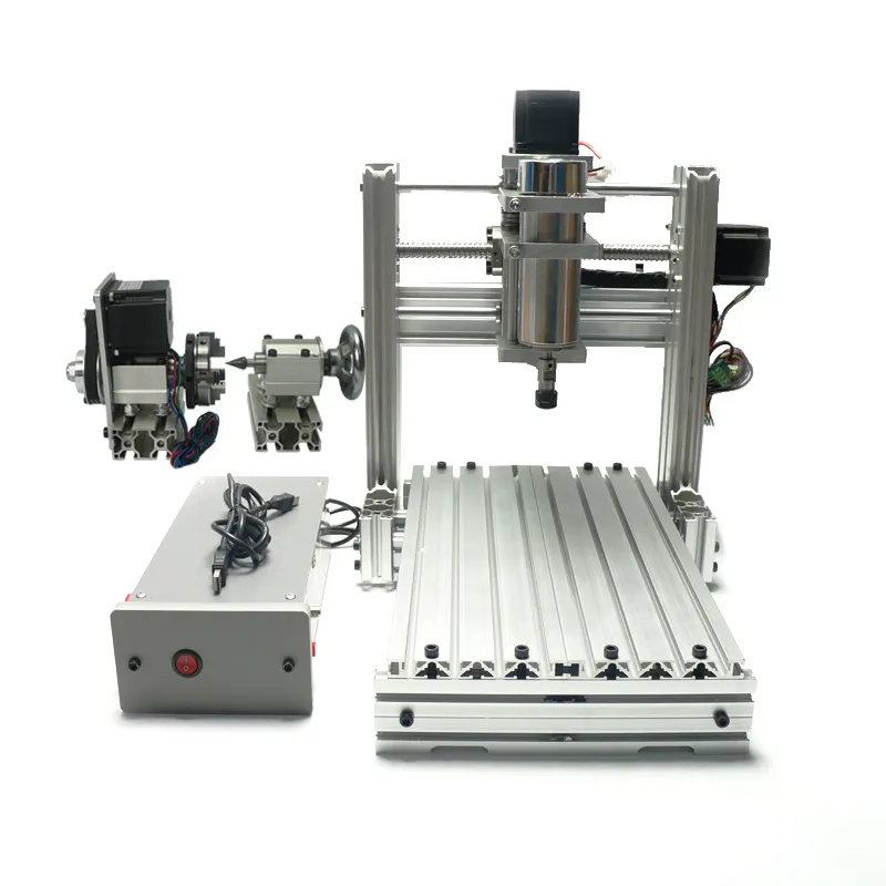 Mini enrutador cnc, máquina de perforación y fresado de 4 ejes, de metal, CNC 3020