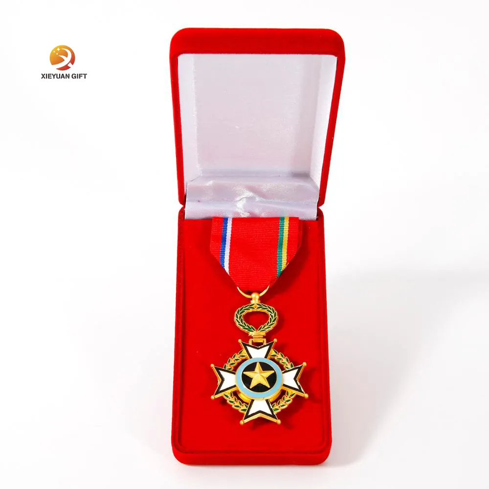 Medallas profesionales personalizadas de fábrica, medalla de Honer de Metal con caja
